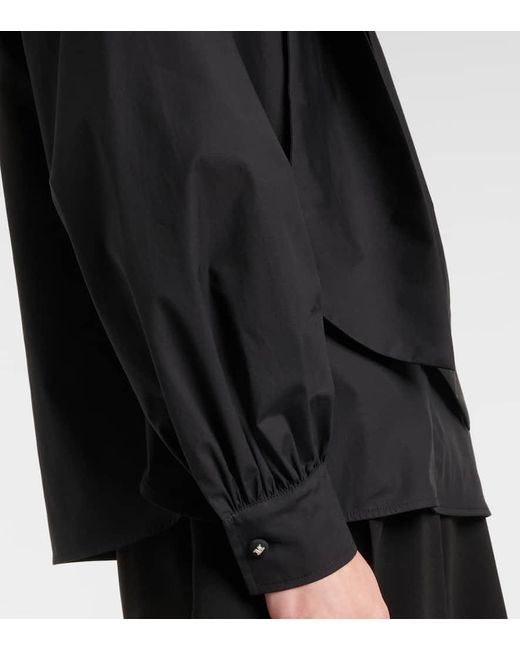 Max Mara Blue Schluppenbluse Bosforo Aus Einem Baumwollgemisch