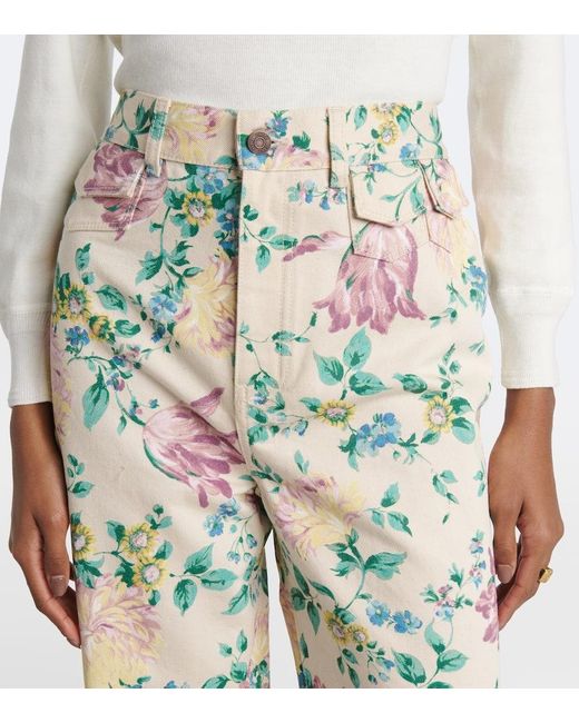 Chloé Green High-Rise Flared Jeans