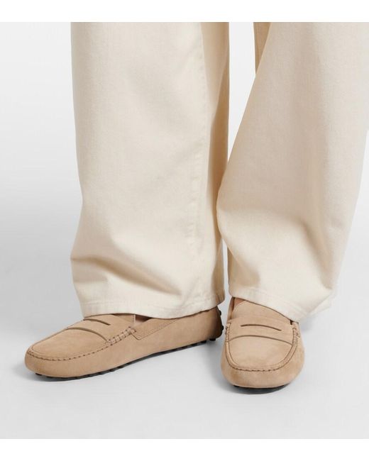 Tod's Natural Gommino Suede Driving Shoes