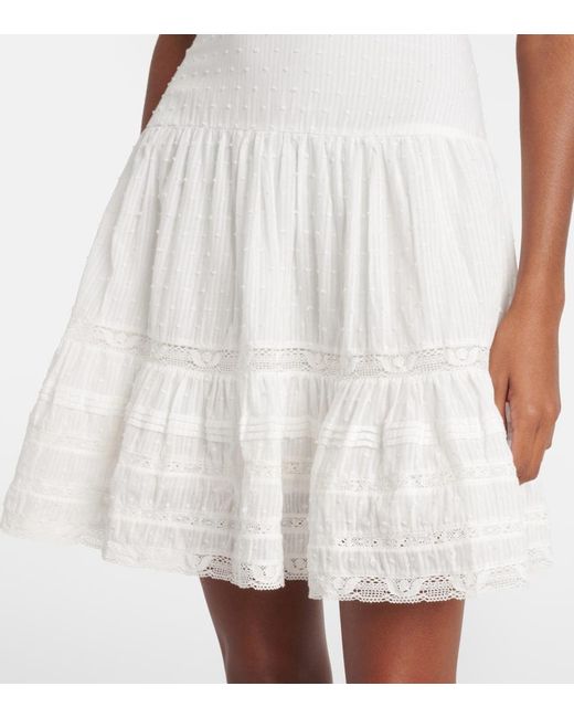Poupette White Della Striped Cotton Minidress