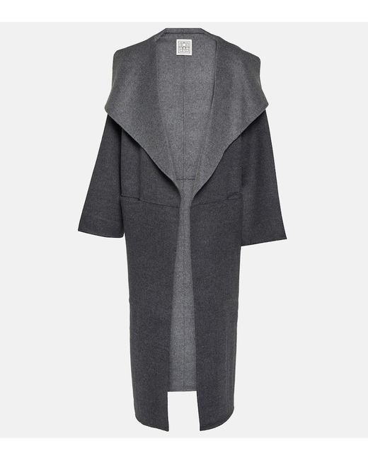 Totême Signature Wool And Cashmere Coat in Gray | Lyst