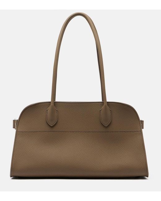 The Row Brown Margo 12 Leather Shoulder Bag