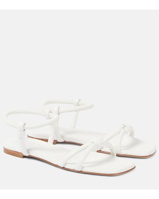 Gianvito Rossi White Juno Leather Sandals