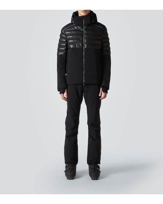 Toni Sailer Skijacke Lorenz Mit Lederimitat in Black für Herren