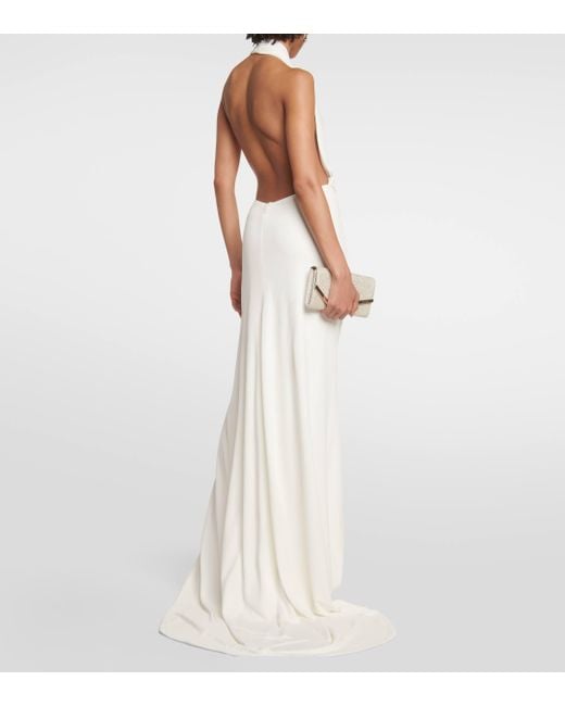 Costarellos White Bridal Aspasia Halterneck Gown