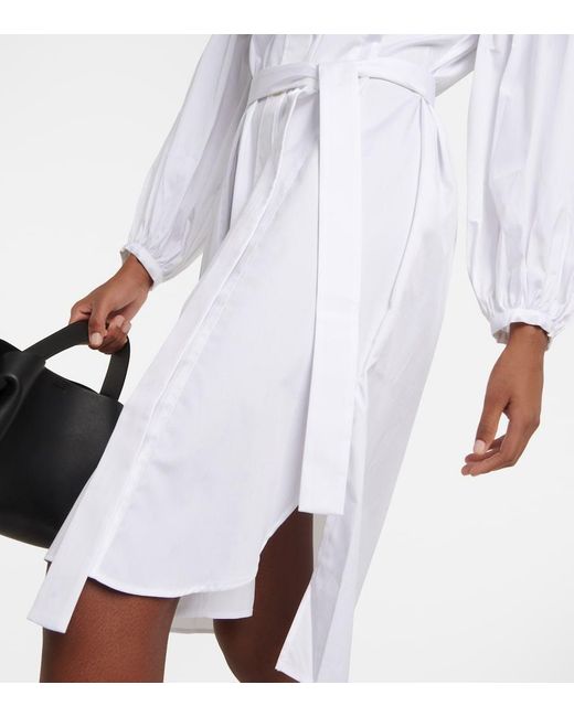 Joseph White Cotton Poplin Midi Dress