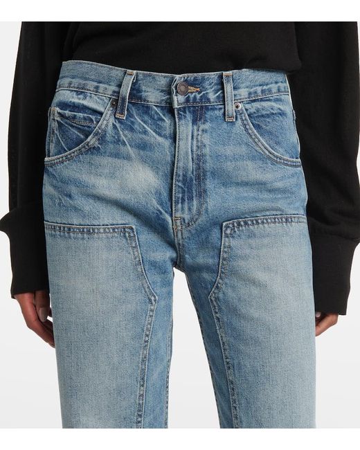 Nili Lotan Blue Welder Mid-Rise Straight Jeans