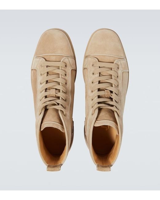 Christian Louboutin Natural Louis Suede High-Top Sneakers for men