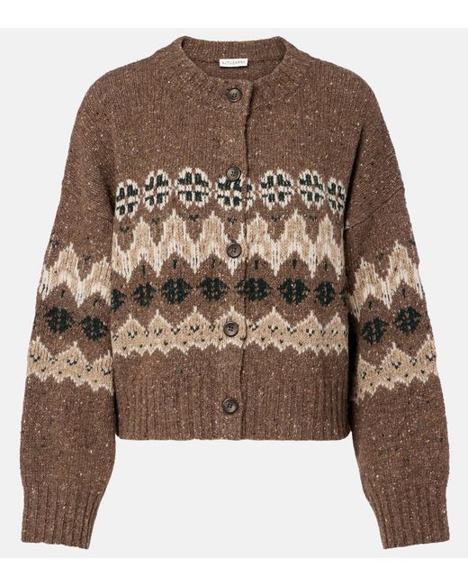 Altuzarra Brown Cammie Fair Isle Wool-Blend Cardigan