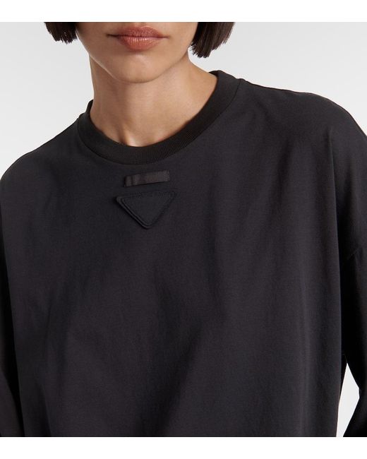 Prada Blue Oversize-Top Aus Baumwolle