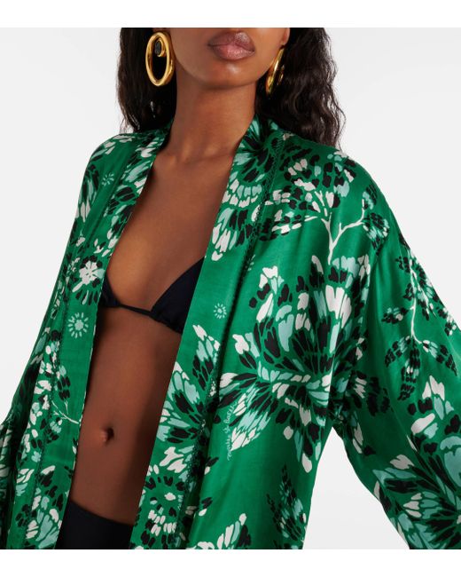 Poupette Green Erica Floral Beach Cover-up