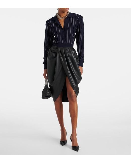 AMINA MUADDI Black Lori 90 Patent Leather And Pvc Slingback Pumps