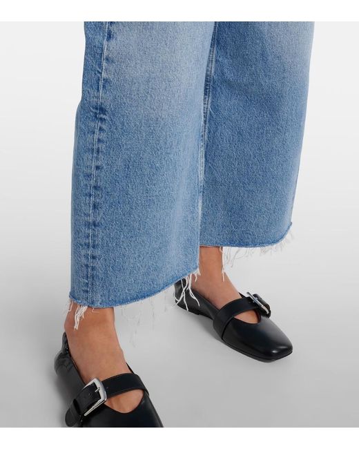Citizens of Humanity Blue Ayla Cropped Wide-Leg Jeans