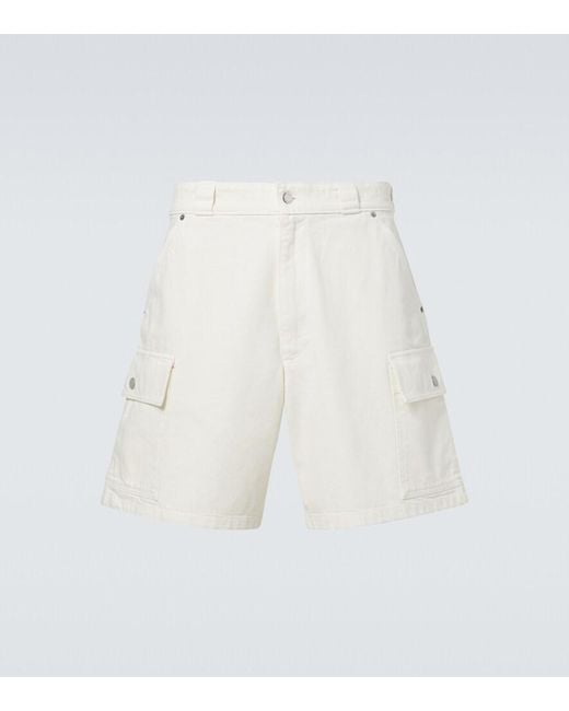 Prada White Denim Cargo Shorts for men
