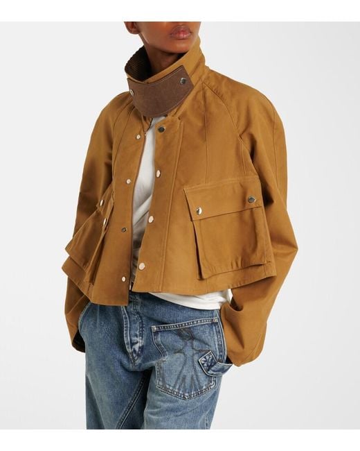 J.W. Anderson Brown Corduroy-Trimmed Cropped Cotton Jacket