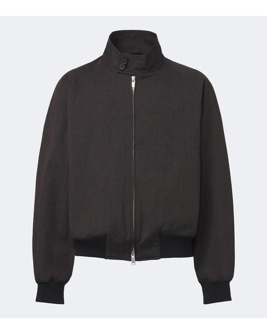 Studio Nicholson Black Over Cotton And Wool Bomber Jacket for men