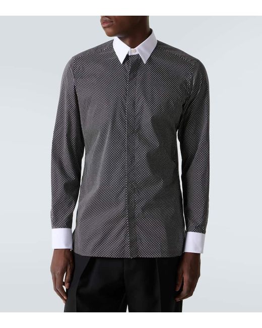 Camisa De Popelin De Algodon Con Lunares Tom Ford de hombre de color Blue