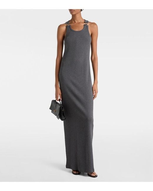 Jean Paul Gaultier Gray Cotton Jersey Maxi Dress