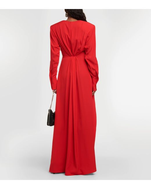 Robe longue en satin Stella McCartney en coloris Red