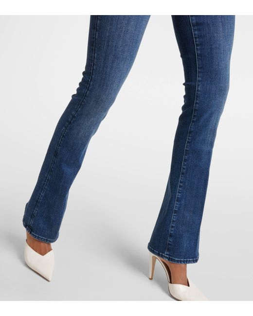 7 For All Mankind Blue Mid-rise Bootcut Jeans