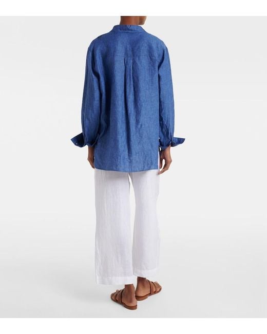 Velvet White Lola Linen Wide-Leg Pants