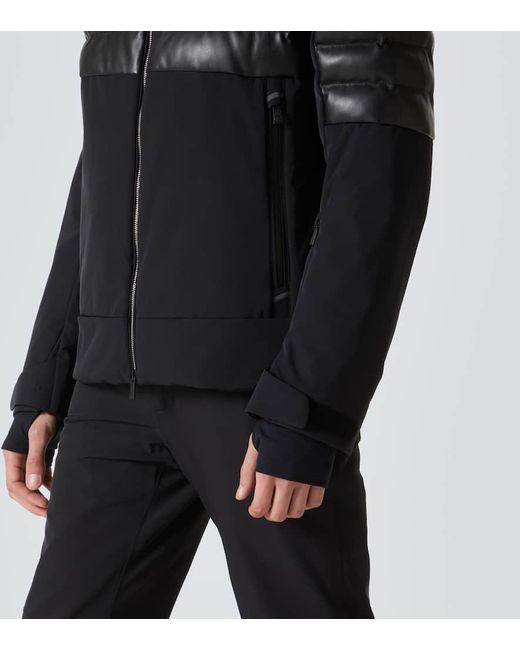 Toni Sailer Skijacke Lorenz Mit Lederimitat in Black für Herren