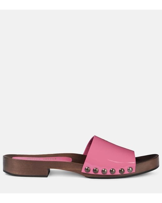 Miu Miu Multicolor Pantoletten Aus Lackleder