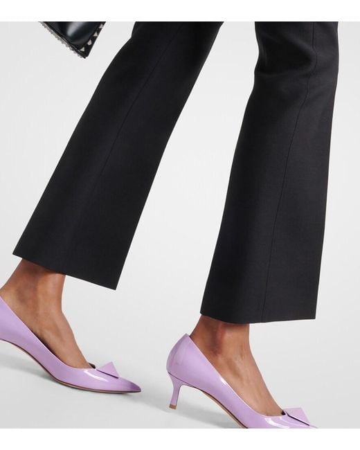Valentino Black Crepe Couture Mid-Rise Straight Pants