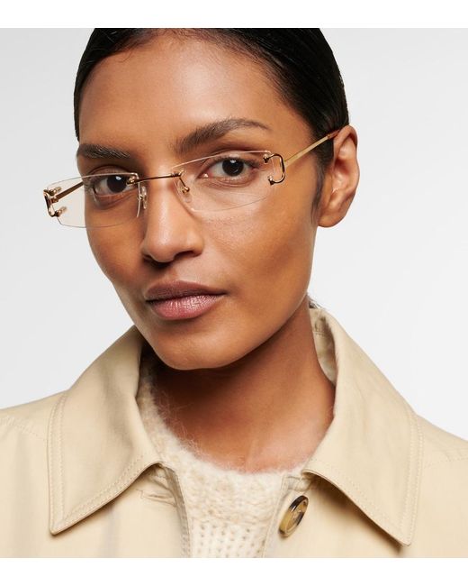 Cartier Metallic Rectangular Glasses