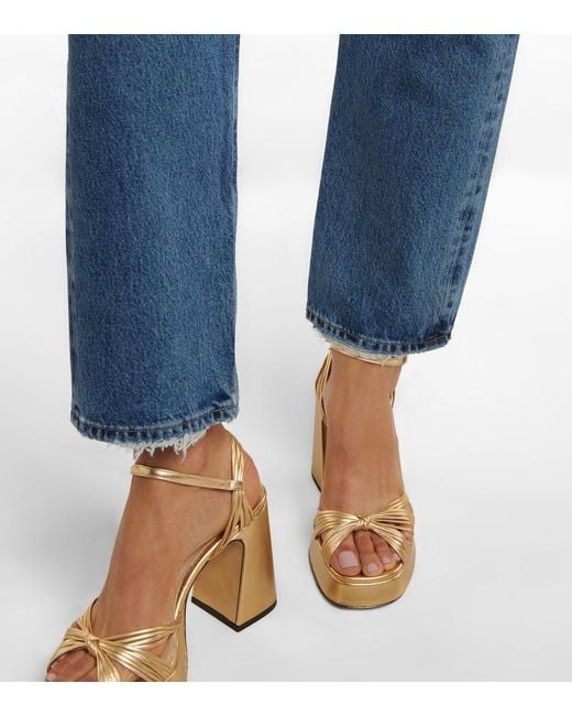 Agolde Blue 90's Pinch High-rise Straight Jeans