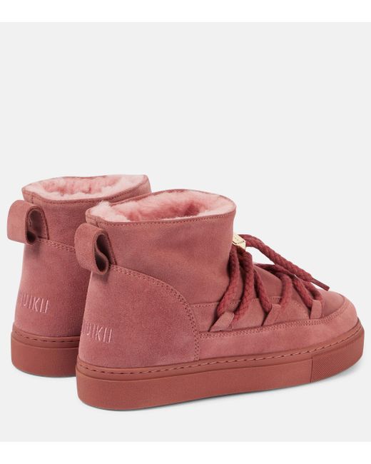 Inuikii Pink Classic Low Suede Snow Boots