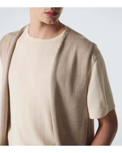 STÒFFA Natural Knitted Wool And Silk Vest for men