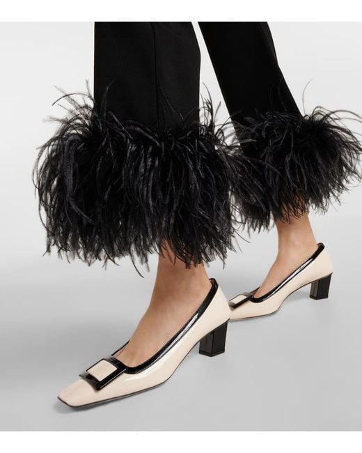 Roger Vivier Women's White Belle Vivier Patent Leather Pumps