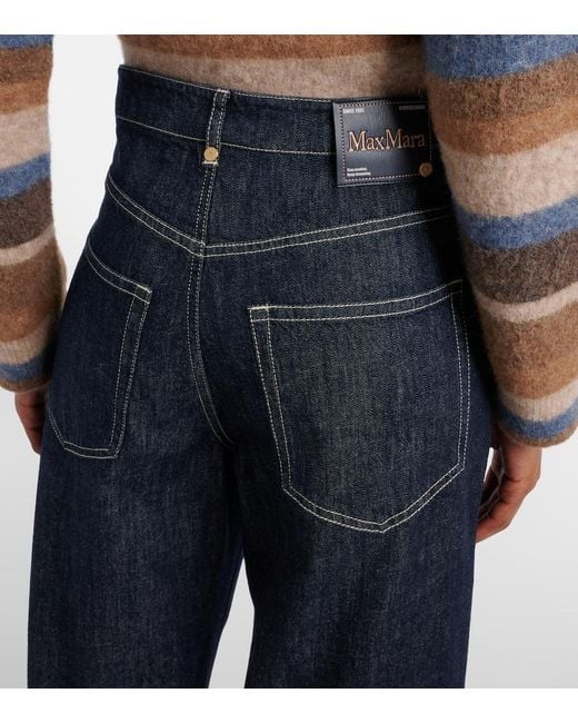 Max Mara Blue Chiara Wide-Leg Jeans
