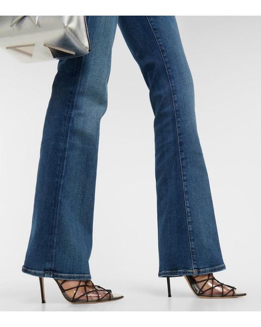 7 For All Mankind Blue Mid-Rise Bootcut Jeans