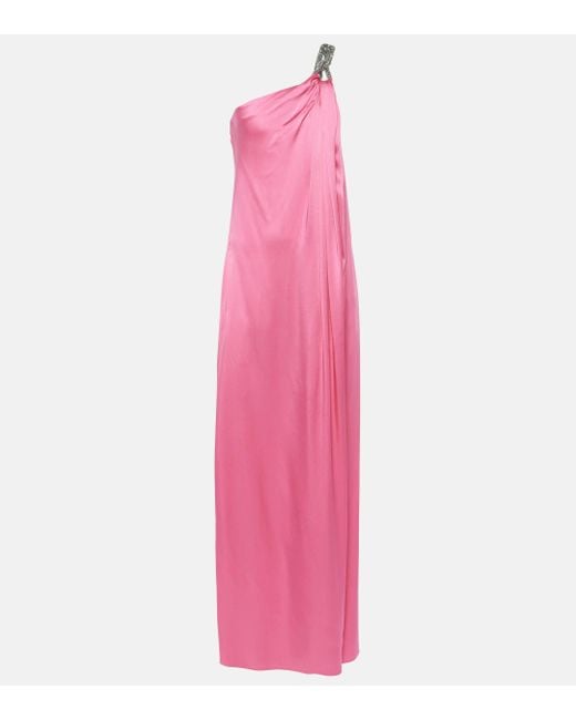Stella McCartney Pink Falabella Chain-detail Satin Gown