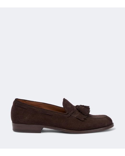 Dunhill Brown Suede Loafers for men