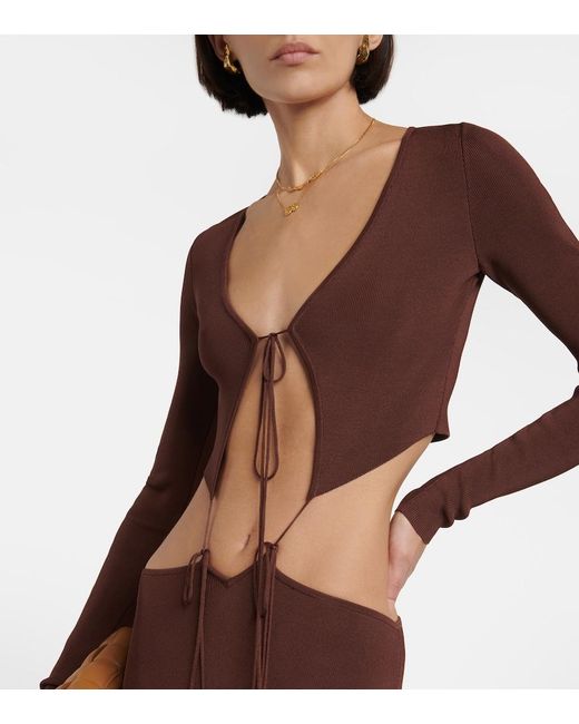 AYA MUSE Brown Lapponi Viscose Long Dress