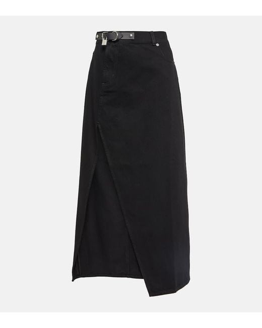 J.W. Anderson Black Asymmetric Denim Maxi Skirt