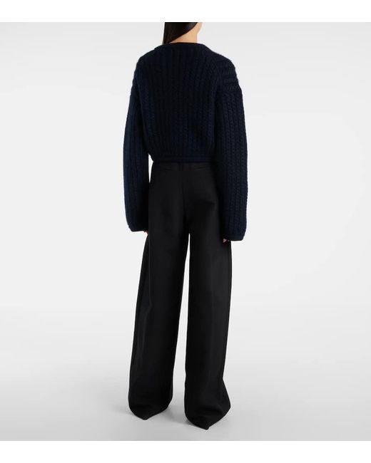 Khaite Blue Balser Cashmere And Mohair Cardigan