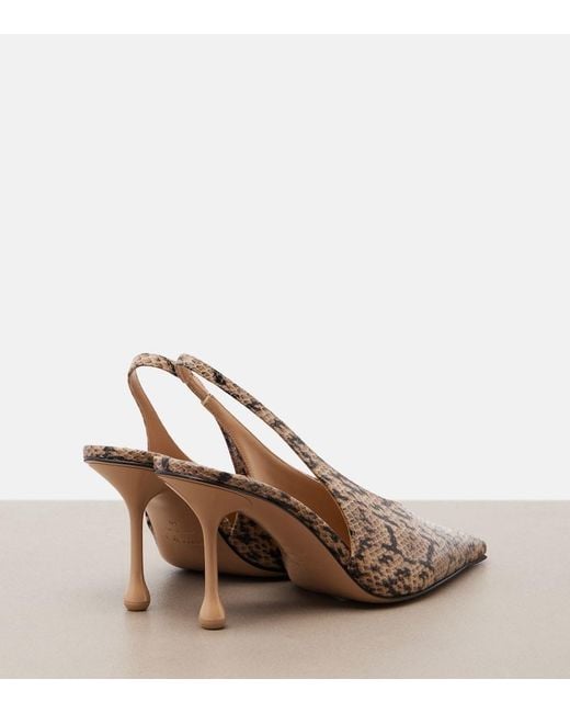 Jimmy Choo Natural Isa Snake-Effect Leather Slingback Pumps