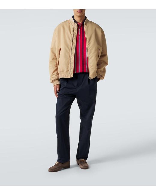 Valentino Red Vlogo Striped Polo Shirt for men