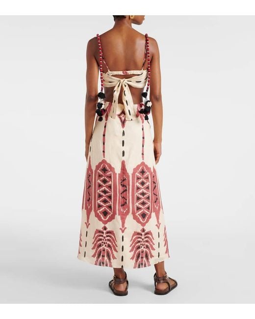Johanna Ortiz Red Palm Of Tiahuanaco Maxi Dress