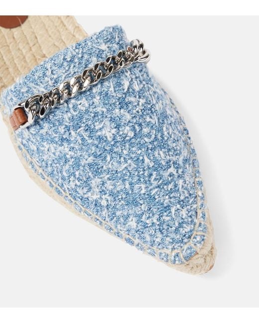 Stella McCartney Blue Gaia Denim Boucle Espadrilles