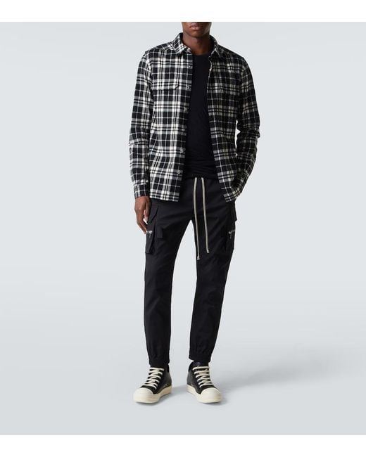 Rick Owens Black Mastodon Cotton-Blend Poplin Slim Pants for men