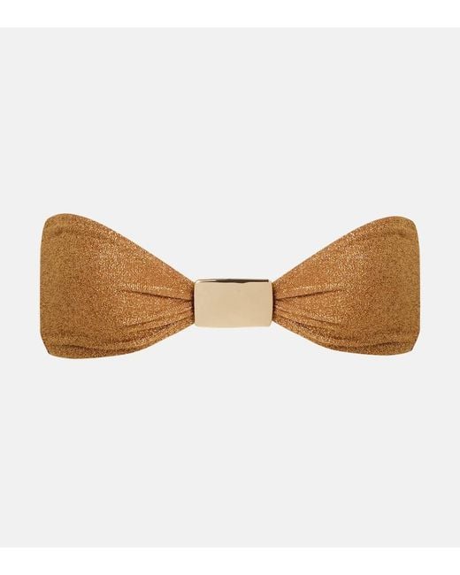 SAME Brown Hammer Bandeau Top