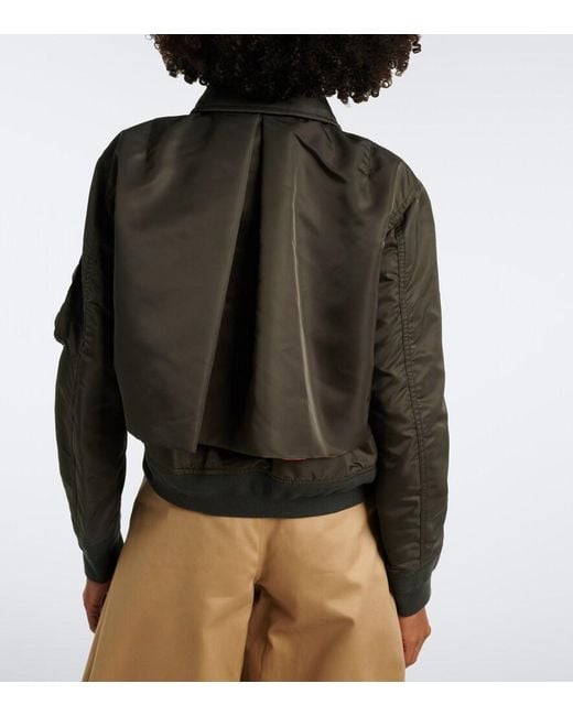Sacai Black Layered Technical Bomber Jacket