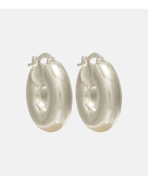 Jil Sander White Small Hoop Earrings
