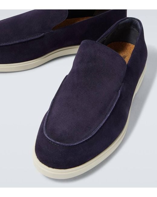 Frescobol Carioca Blue Miguel Suede Loafers for men