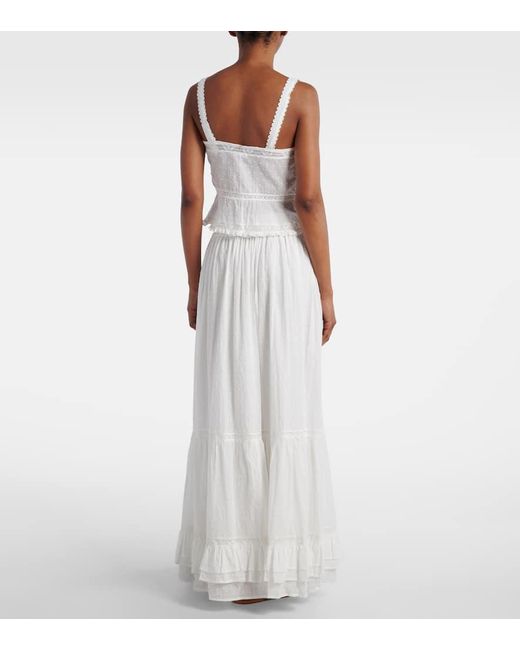 Poupette White Cropped-Top Top Berry Aus Baumwolle